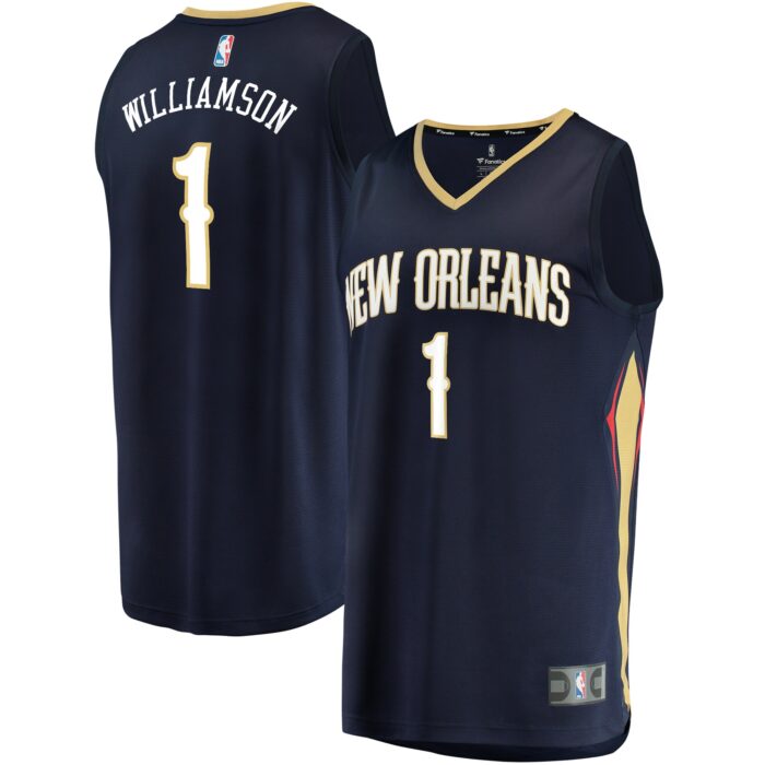 Youth New Orleans Pelicans Zion Williamson Fanatics Navy Replica Fast Break Jersey – Icon Edition