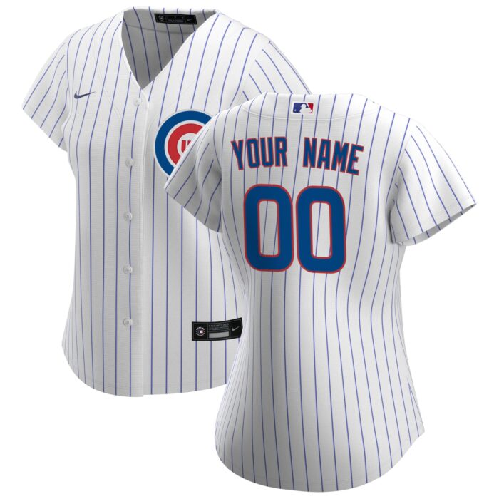 Women’s Chicago Cubs Nike White Home Replica Custom Jersey