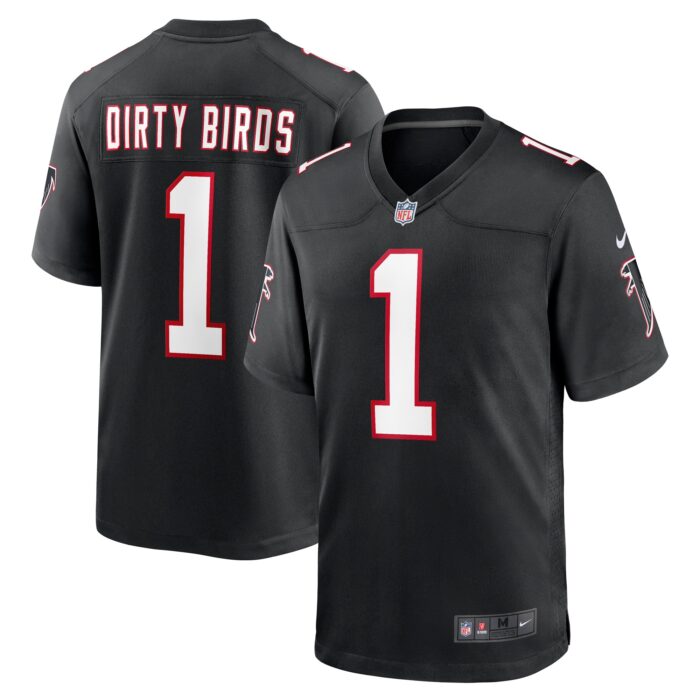 Men’s Atlanta Falcons Dirty Birds Nike Black Throwback Game Jersey