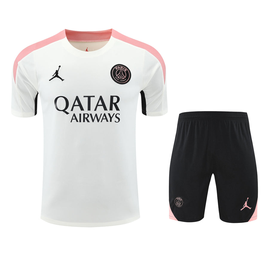 Kit Shirt + Shorts PSG White/Black/Pink Training 25/26