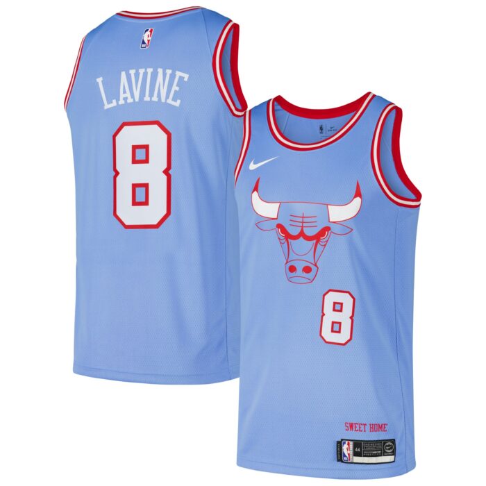Men’s Chicago Bulls Zach LaVine Nike Blue Swingman Player Jersey – City Edition