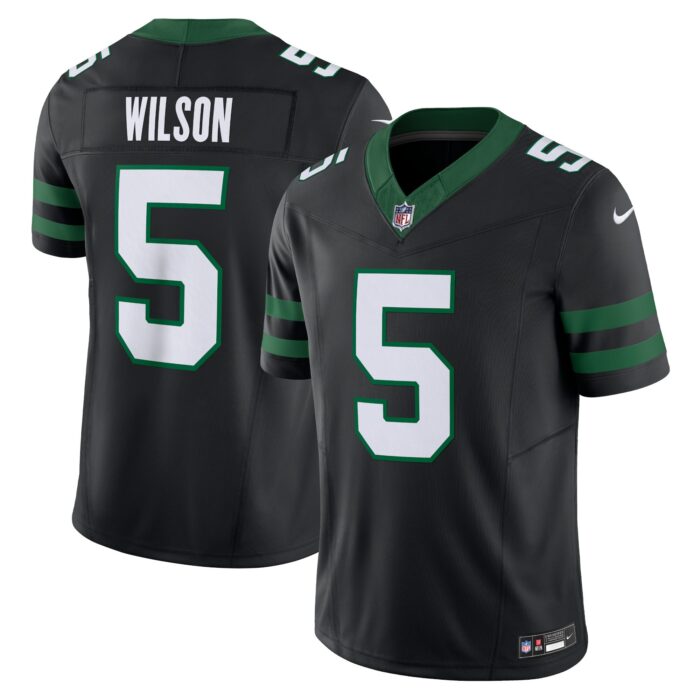 Men’s New York Jets Garrett Wilson Nike Legacy Black Alternate Vapor F.U.S.E. Limited Jersey