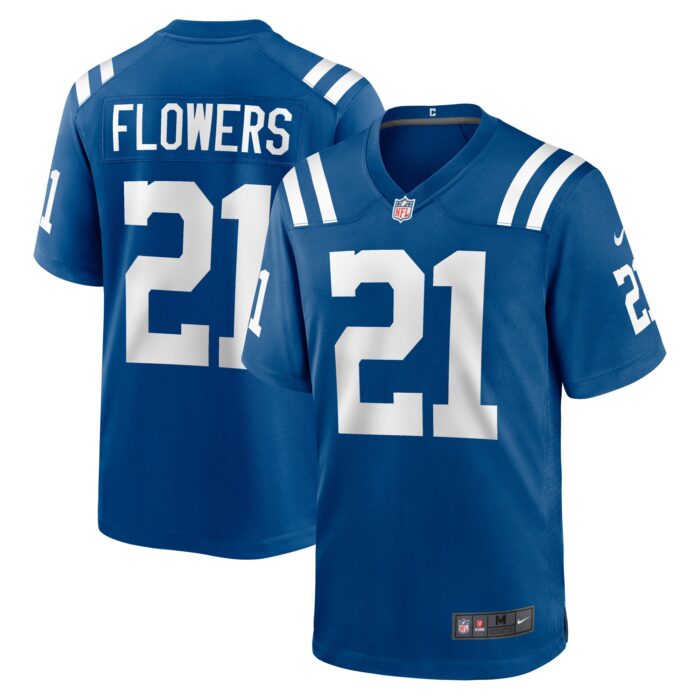 Men’s Indianapolis Colts Dallis Flowers Nike Royal Game Jersey