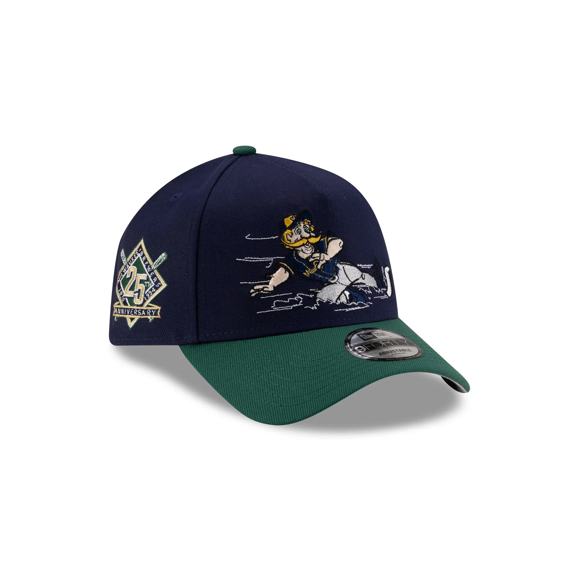 Milwaukee Brewers Mascot Navy 9FORTY A-Frame Snapback Hat