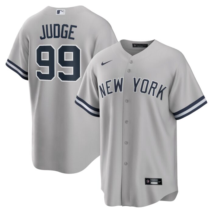 Men’s New York Yankees Aaron Judge Nike Gray Big & Tall Road Replica Player Jersey