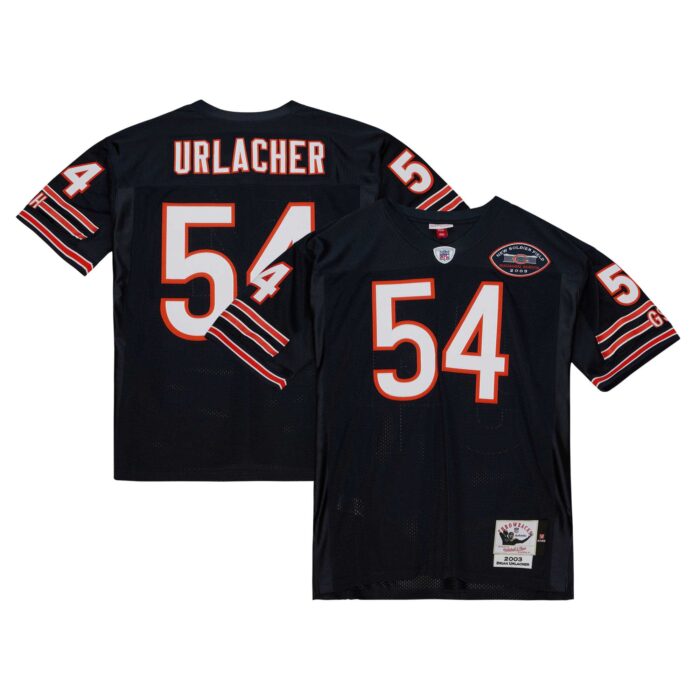 Men’s Chicago Bears 2003 Brian Urlacher Mitchell & Ness Navy Authentic Throwback Retired Player Jersey