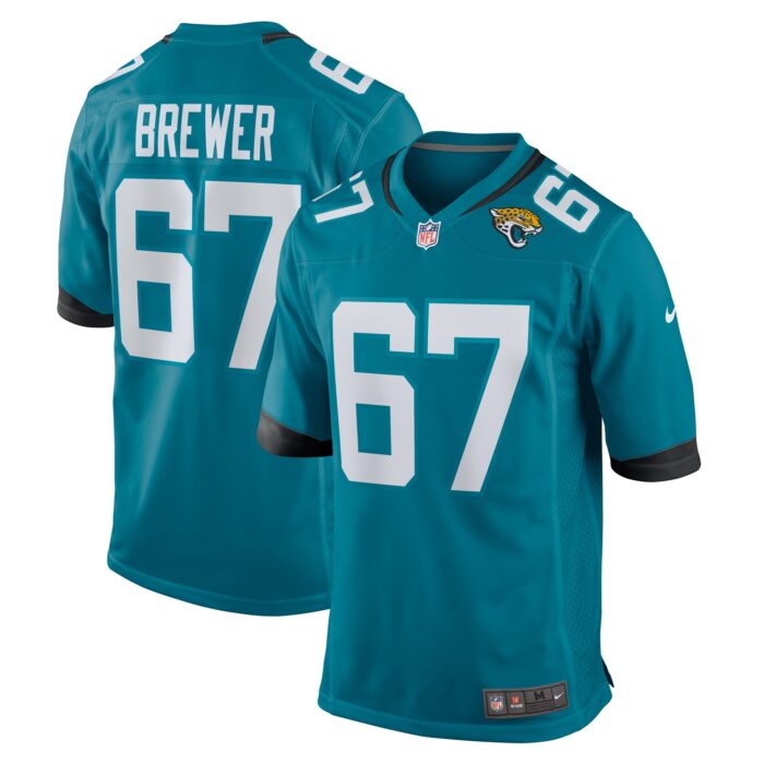 Men’s Jacksonville Jaguars Chandler Brewer Nike Teal Game Jersey