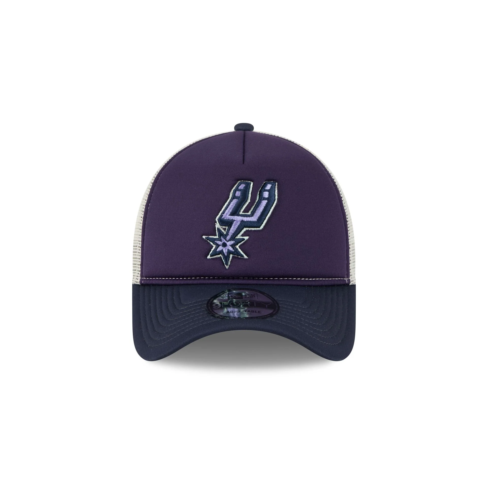 San Antonio Spurs Navy Purple 9FORTY A-Frame Trucker Hat