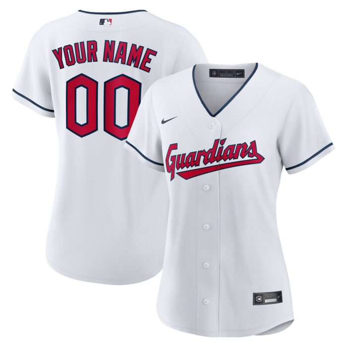 Women’s Cleveland Guardians Nike White Replica Custom Jersey