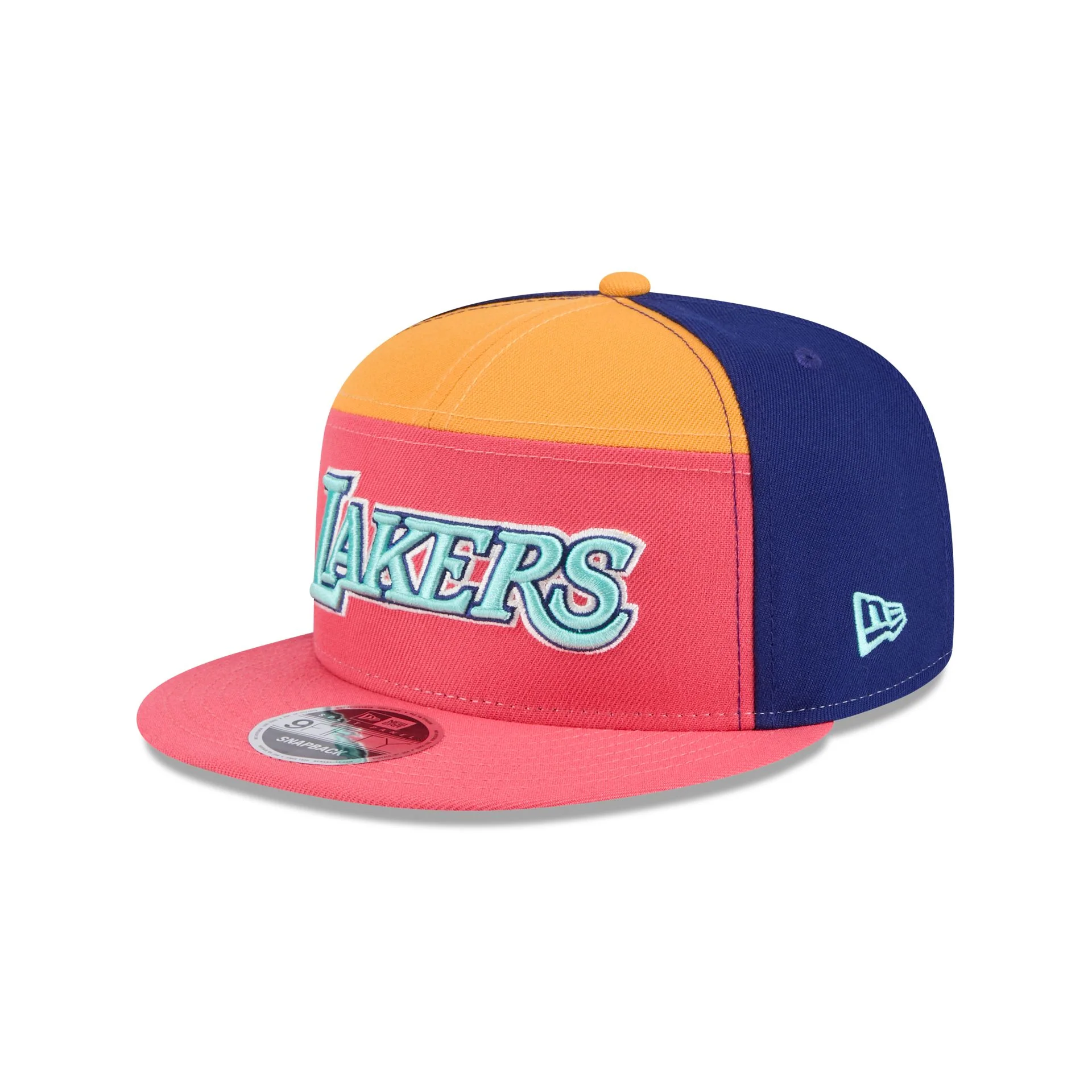 Los Angeles Lakers Coral Split Panel 9FIFTY Snapback Hat