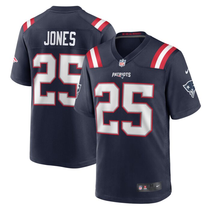 Men’s New England Patriots Marcus Jones Nike Navy Game Player Jersey