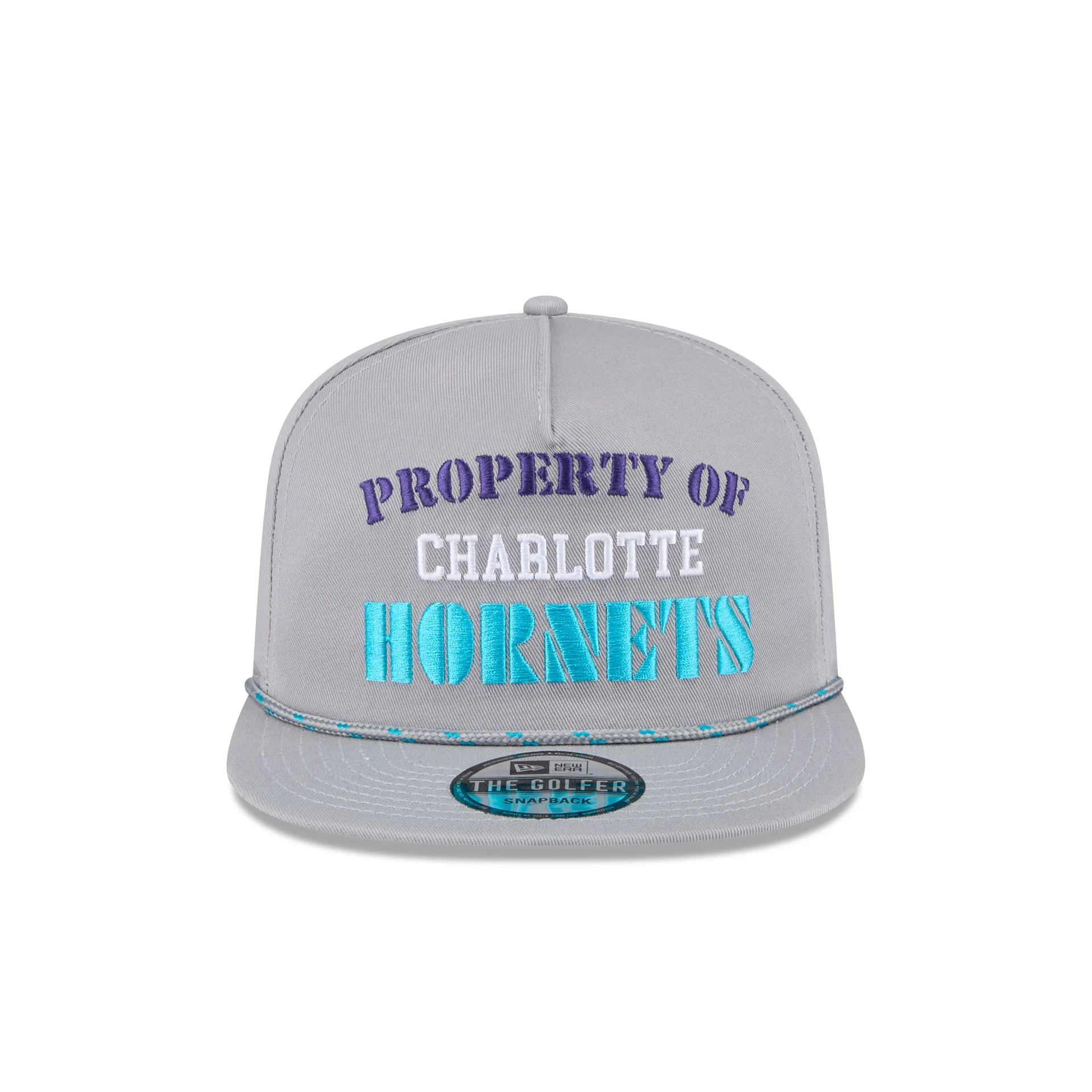 Charlotte Hornets Vintage Gray Rope Golfer Hat