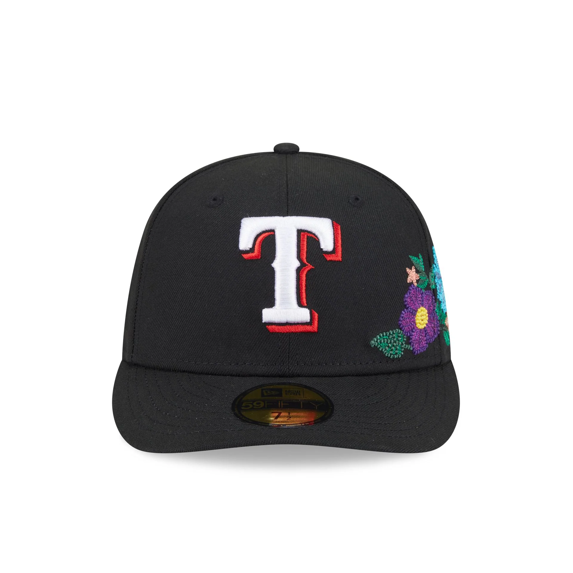 Texas Rangers Tonal Florals Black 59FIFTY Fitted Hat