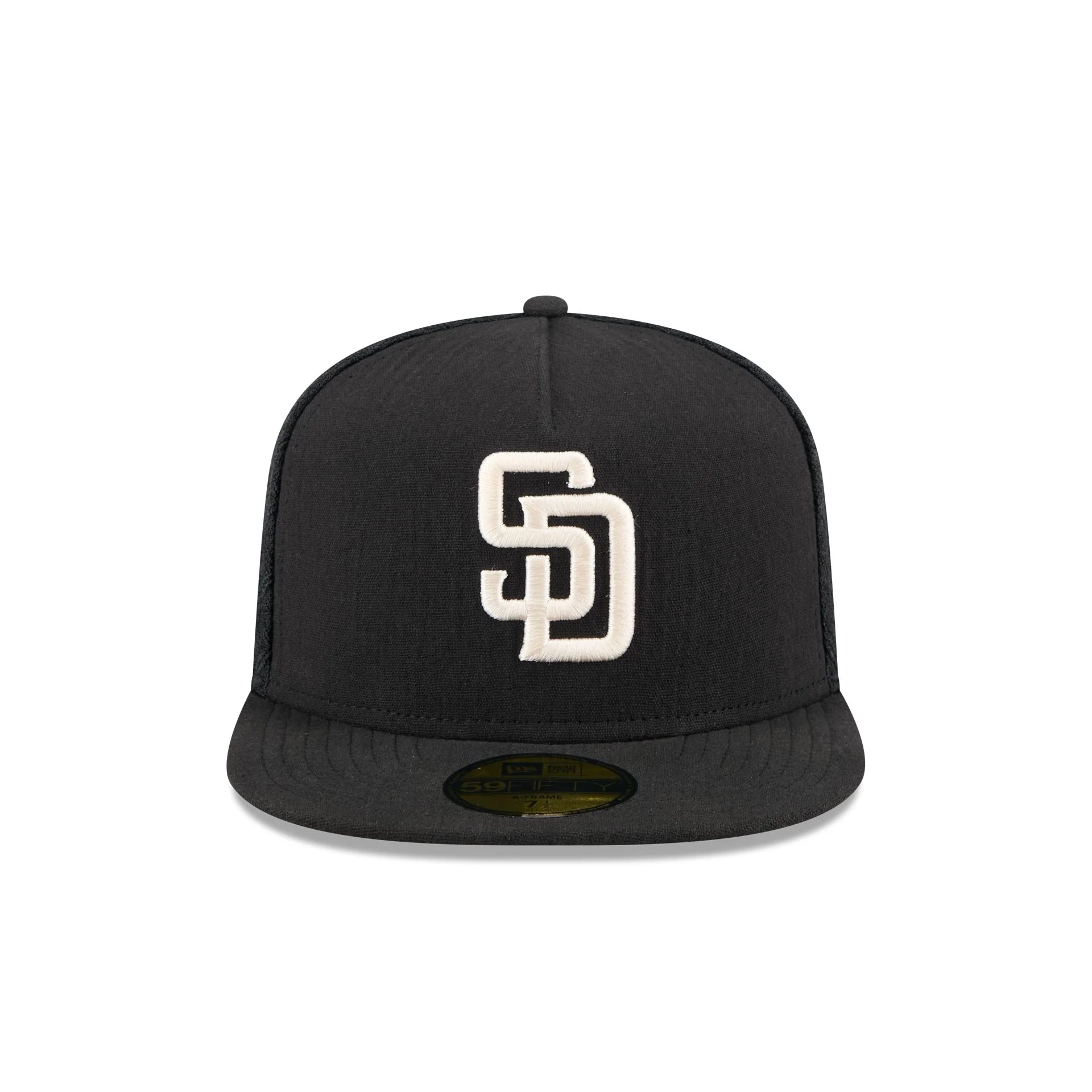 San Diego Padres Black Mesh 59FIFTY A-Frame Fitted Hat
