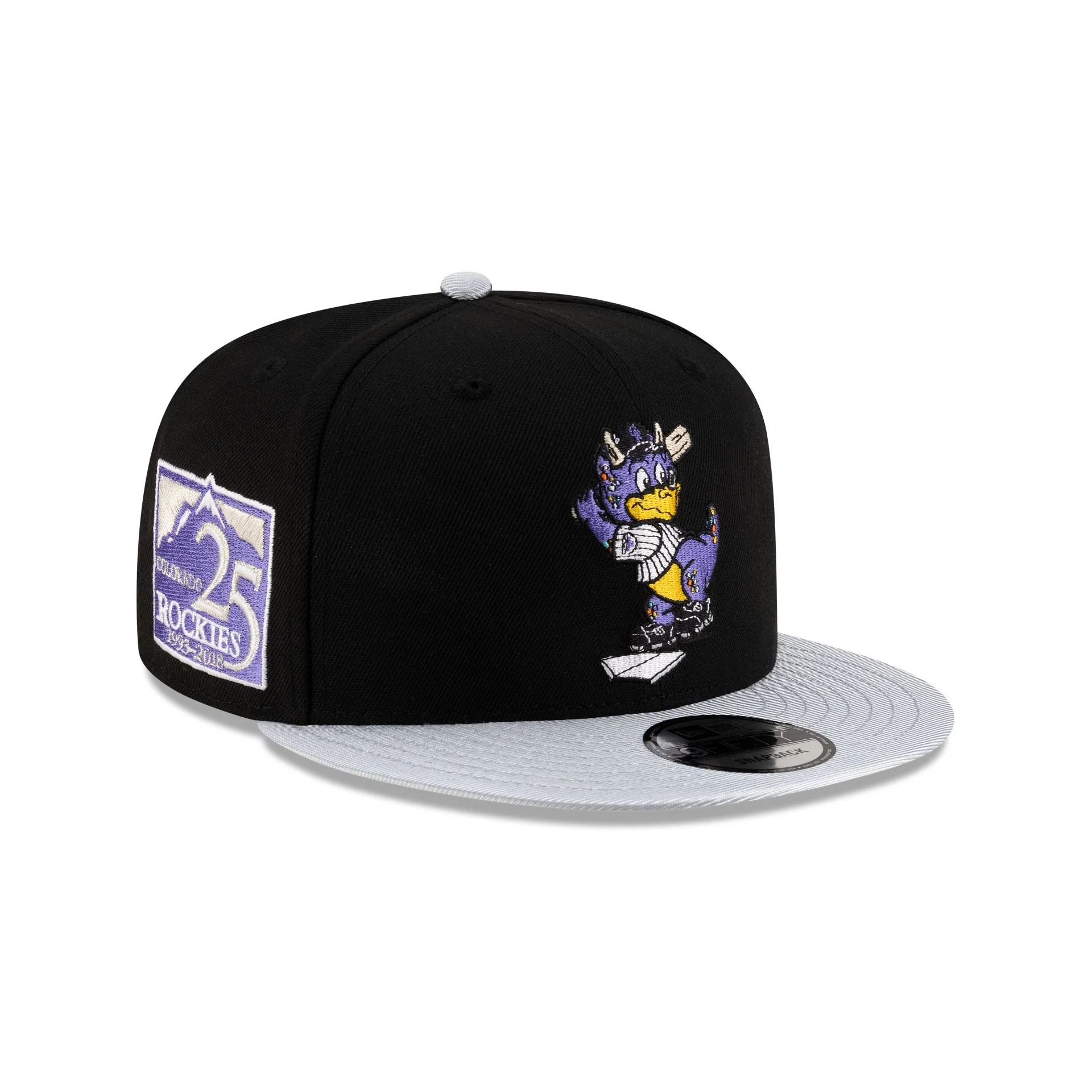 Colorado Rockies Mascot Black 9FIFTY Snapback Hat