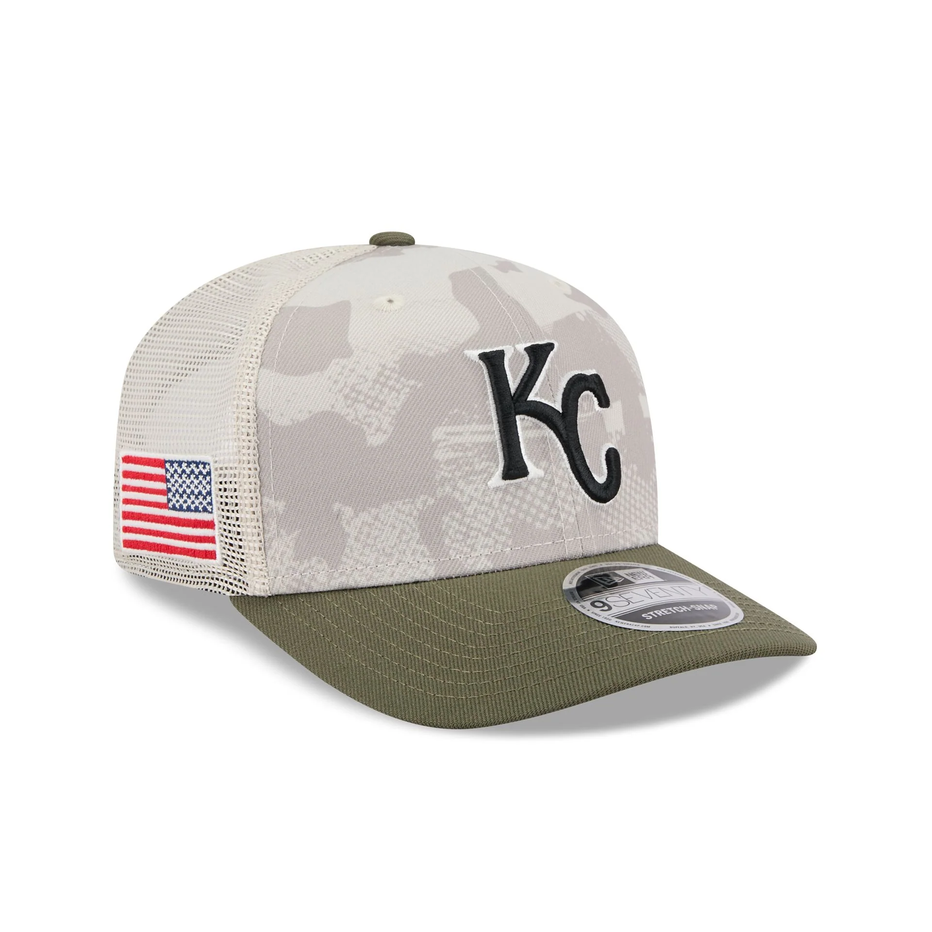 Kansas City Royals Armed Forces Day 2025 9SEVENTY Trucker Hat