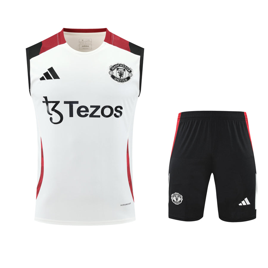 Kit Tank Top + Shorts Manchester United White/Black Training 25/26