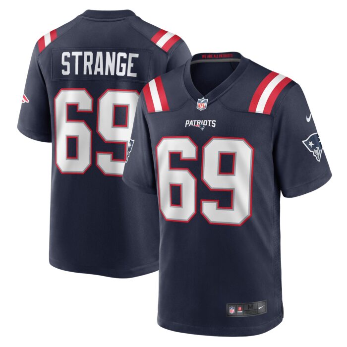 Men’s New England Patriots Cole Strange Nike Navy Player Game Jersey