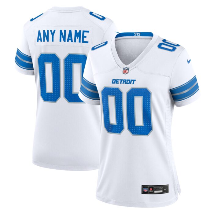 Women’s Detroit Lions Nike White Custom Game Jersey