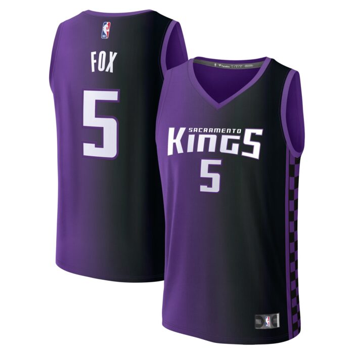 Men’s Sacramento Kings De’Aaron Fox Fanatics Purple Fast Break Replica Player Jersey – Statement Edition