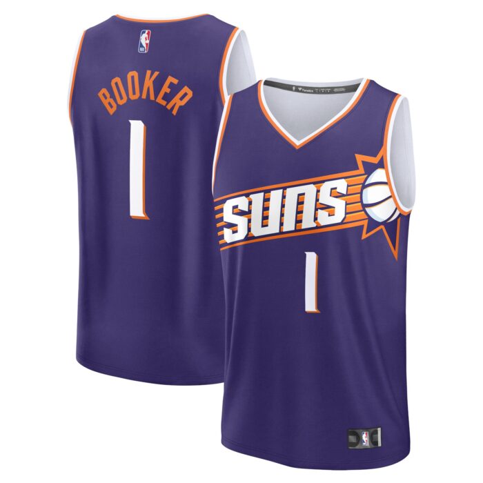 Men’s Phoenix Suns Devin Booker Fanatics Purple Fast Break Replica Jersey – Icon Edition