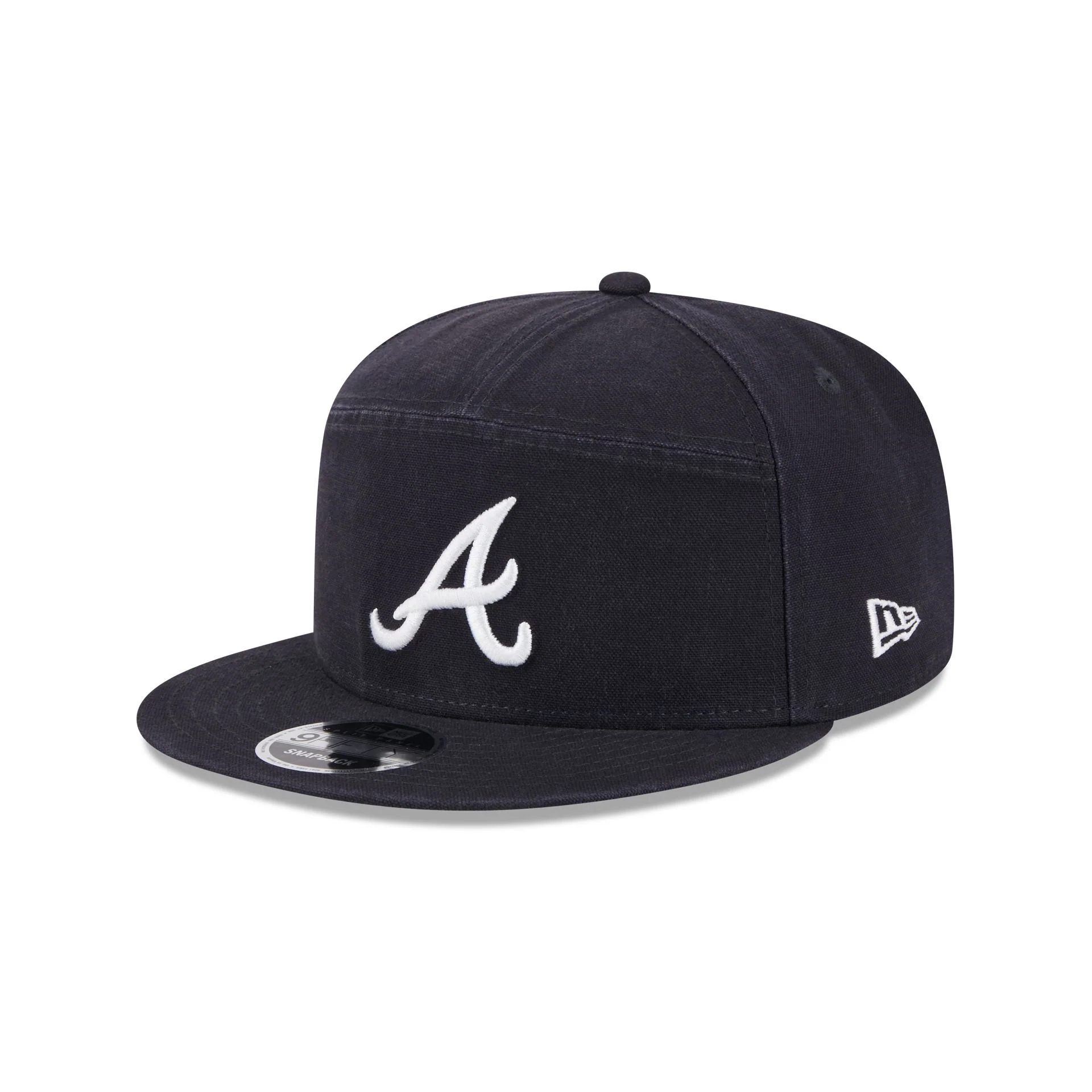 Atlanta Braves Cotton Canvas Split Panel 9FIFTY Trucker Hat