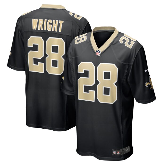 Men’s New Orleans Saints Rejzohn Wright Nike Black Game Jersey