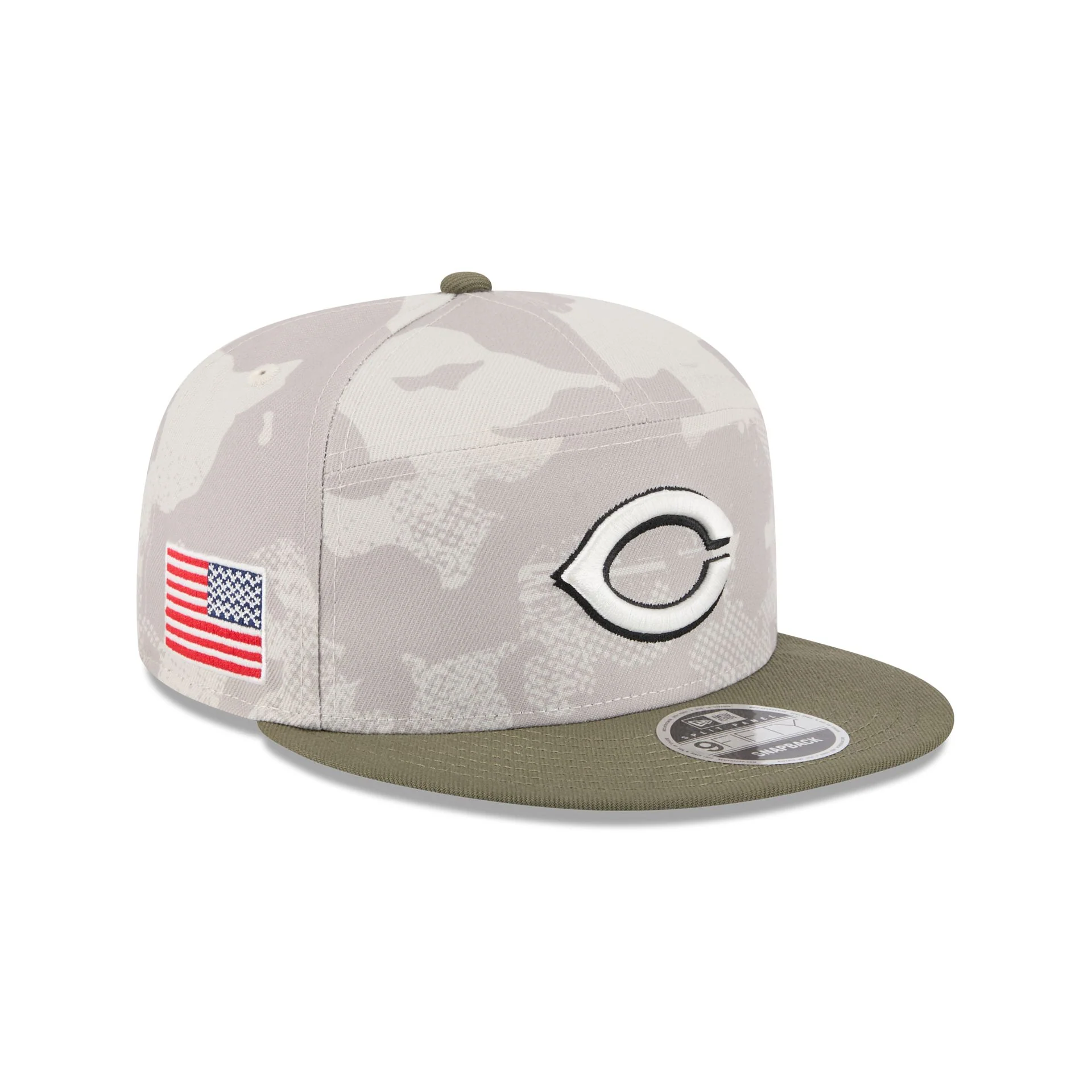 Cincinnati Reds Armed Forces Day 2025 Split Panel 9FIFTY Snapback Hat