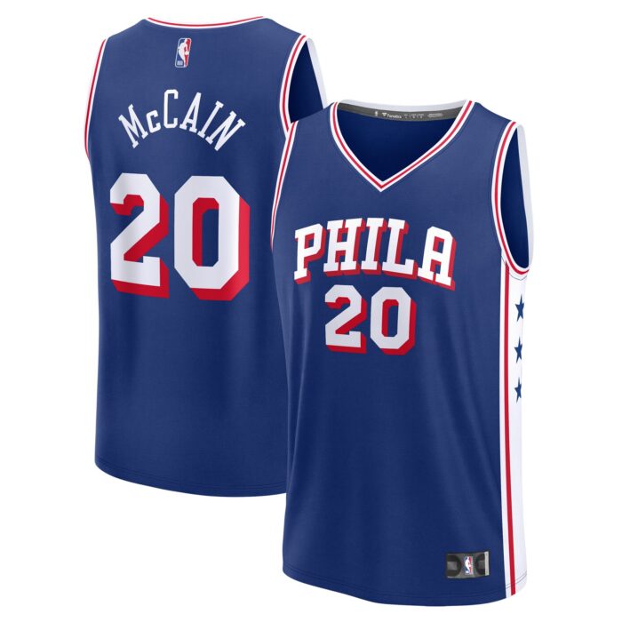 Youth Philadelphia 76ers Jared McCain Fanatics Royal 2024 NBA Draft Fast Break Player Jersey – Icon Edition