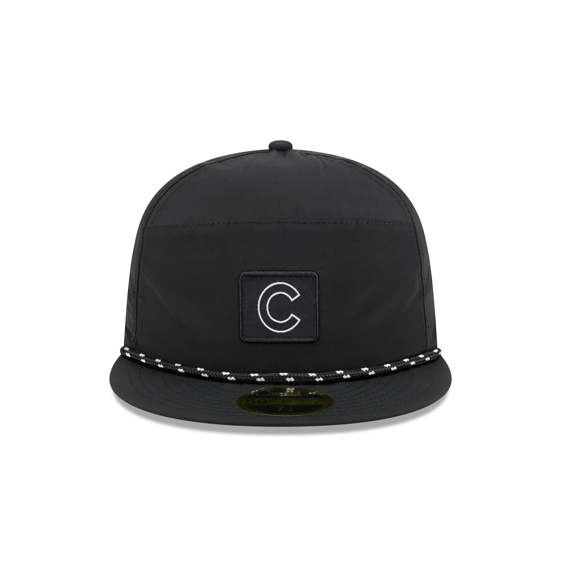 Chicago Cubs Black Poly Rope Split Panel 59FIFTY Fitted Hat