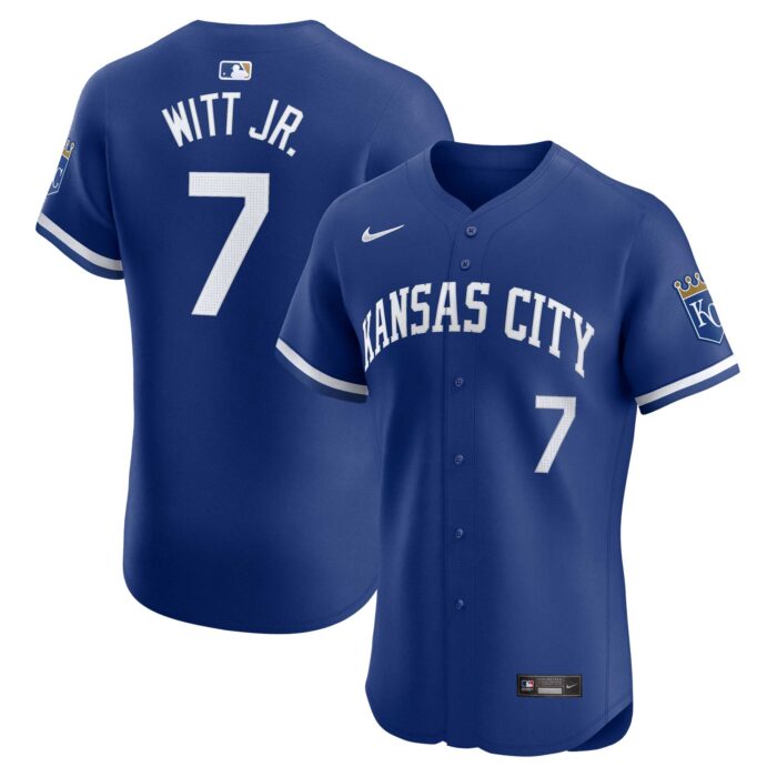 Men’s Kansas City Royals Bobby Witt Jr. Nike Royal Alternate Elite Player Jersey