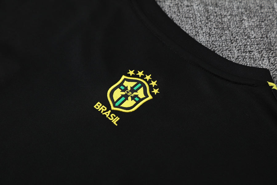 Kit Tank Top + Shorts Brazil Christ the Redeemer Yellow Training 25/26