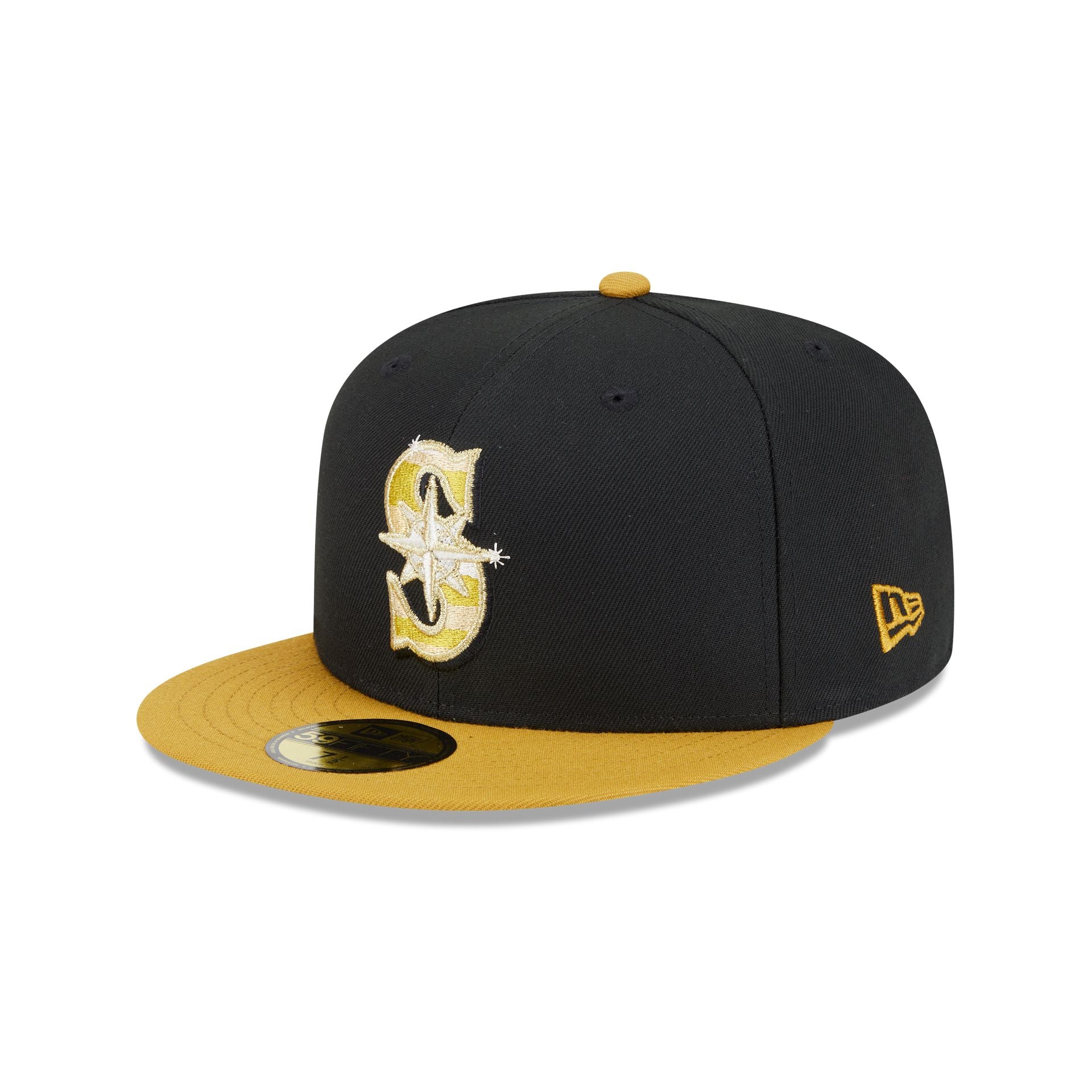 Seattle Mariners Metallic Gold Logo 59FIFTY Fitted Hat