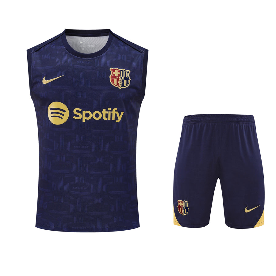 Kit Tank Top + Shorts Barcelona Dark Blue/Gold Training 25/26