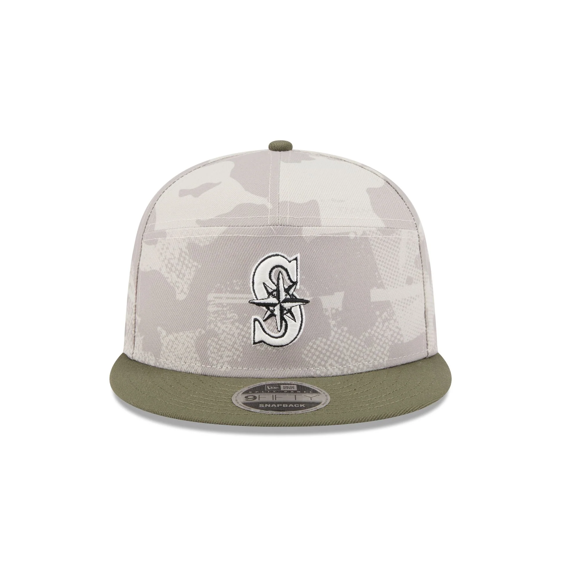 Seattle Mariners Armed Forces Day 2025 Split Panel 9FIFTY Snapback Hat