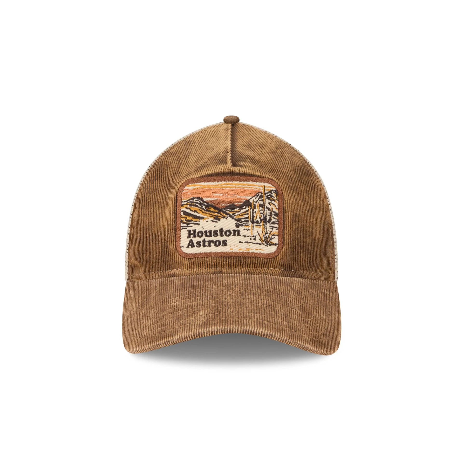 Houston Astros Vintage Landscape Brown 9TWENTY A-Frame Trucker Hat
