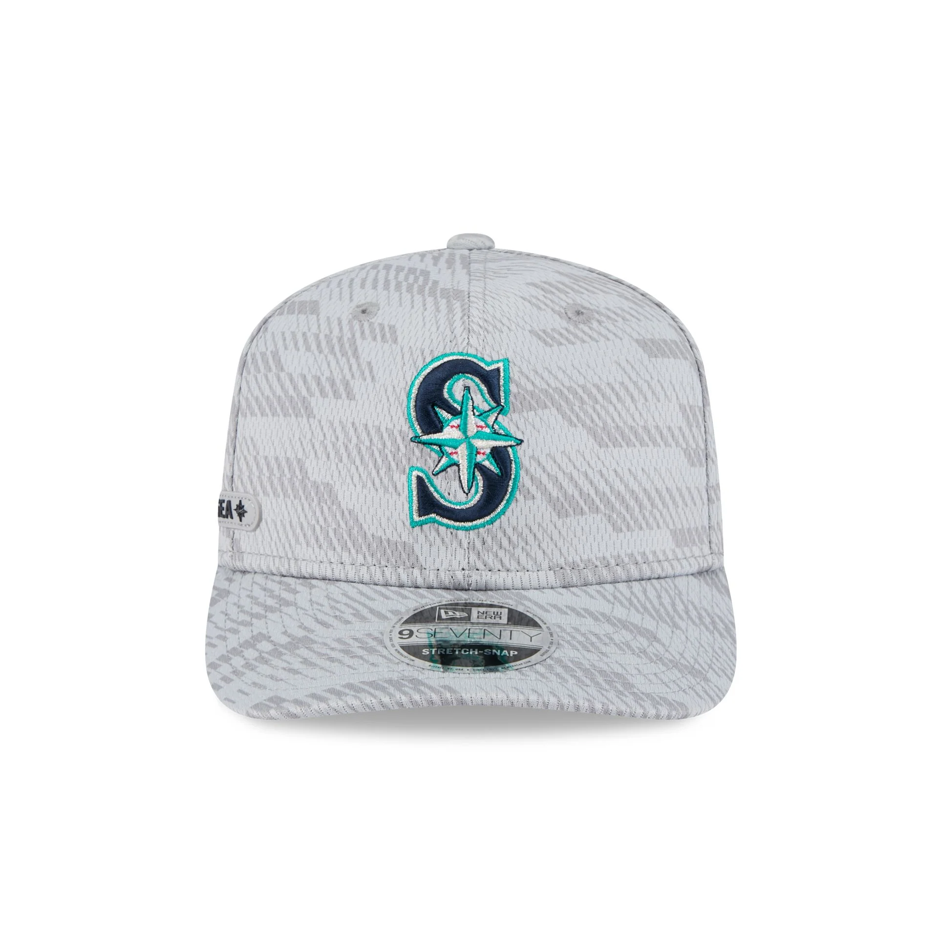 Seattle Mariners 2025 Clubhouse Gray 9SEVENTY Stretch-Snap Hat