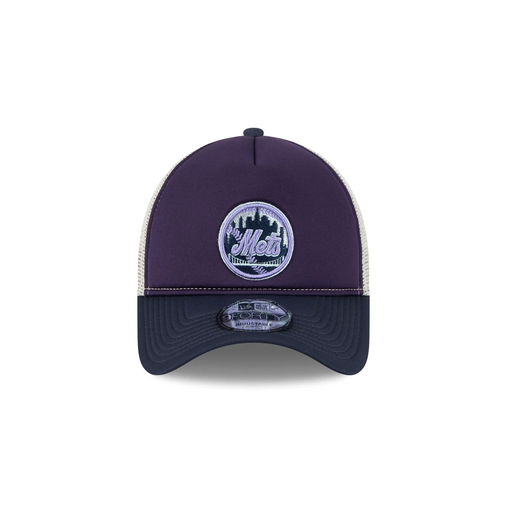 New York Mets Navy Purple 9FORTY A-Frame Trucker Hat
