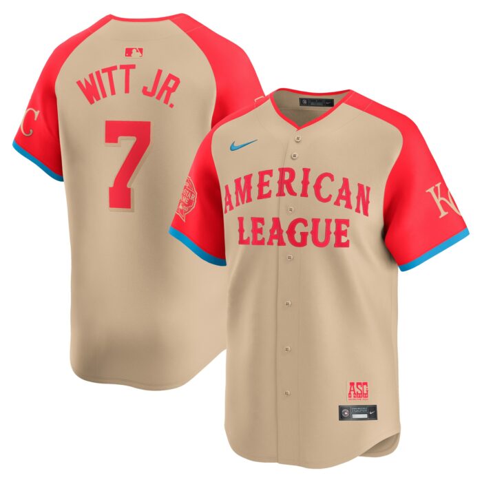 Men’s American League Bobby Witt Jr. Nike Cream 2024 MLB All-Star Game Limited Player Jersey