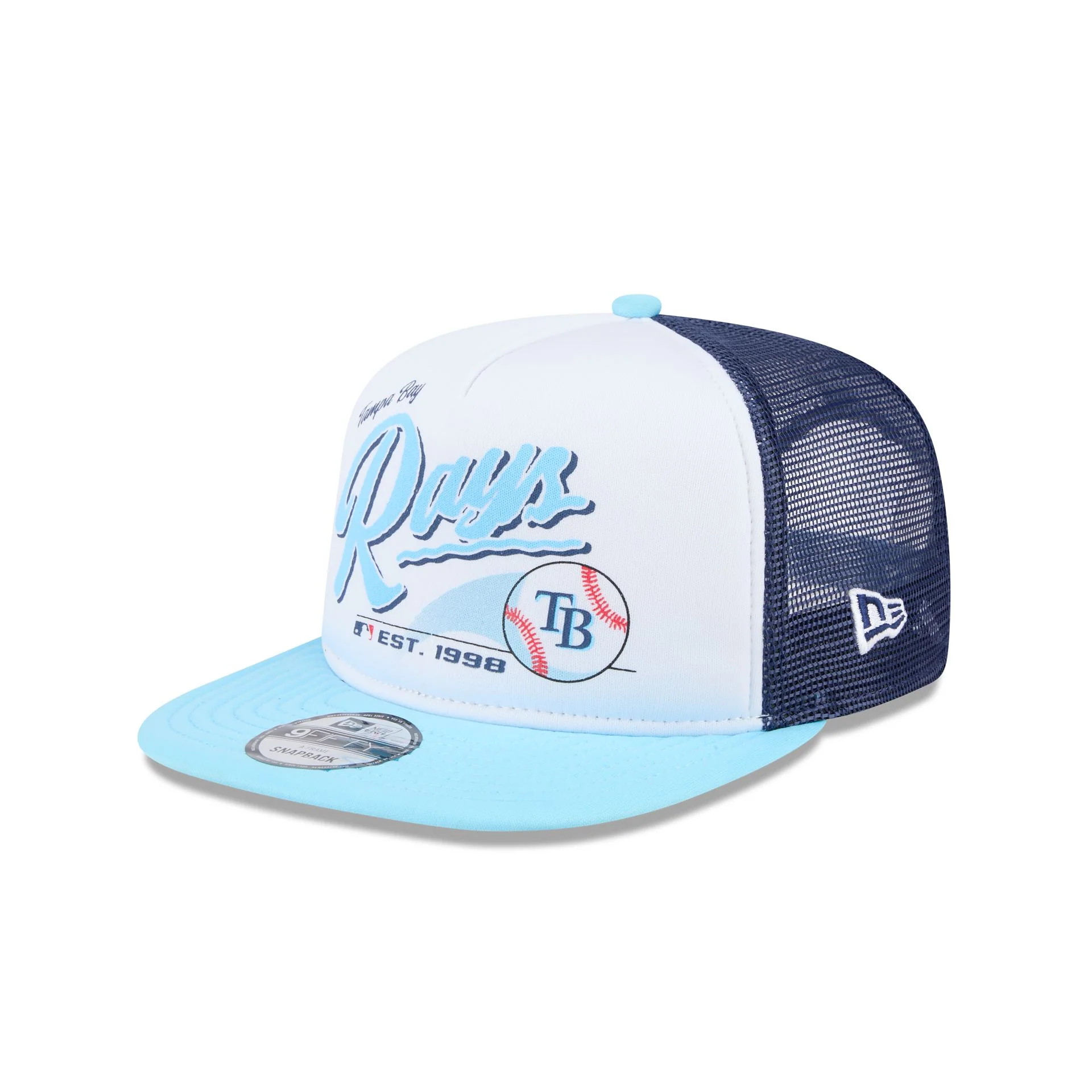 Tampa Bay Rays Retro Script 9FIFTY A-Frame Trucker Hat
