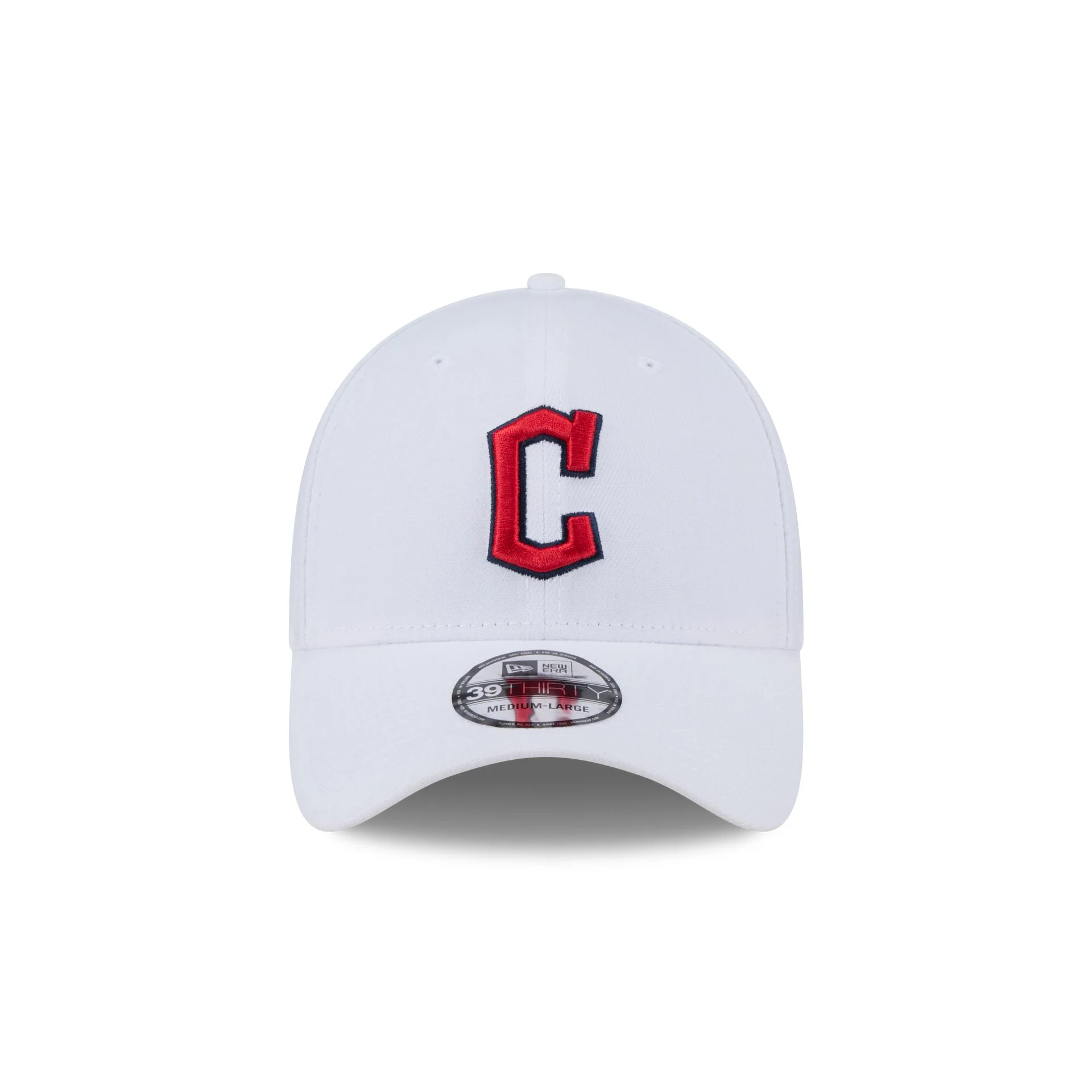 Cleveland Guardians Optic White 39THIRTY Stretch Fit Hat