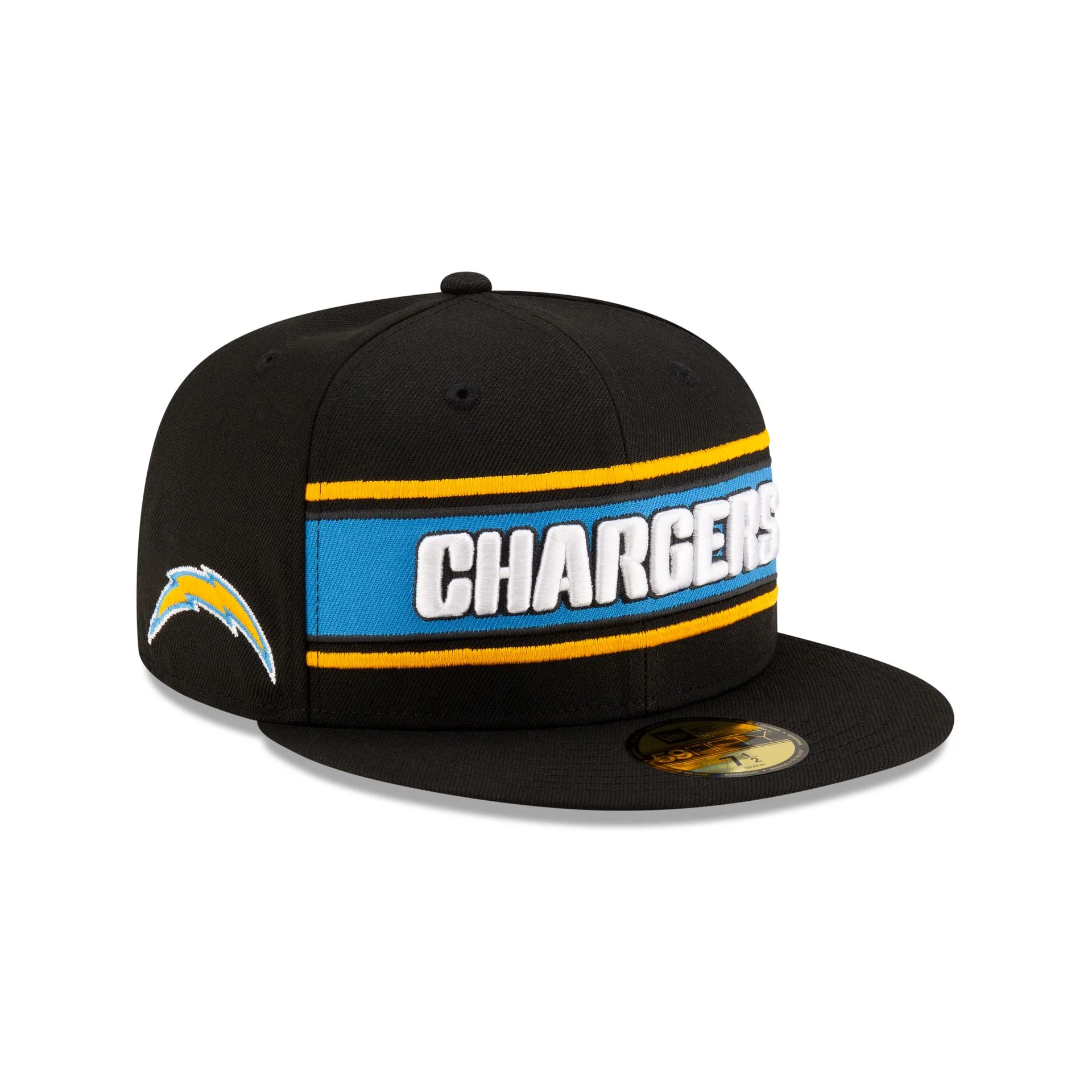 Los Angeles Chargers 2024 Sideline Black 59FIFTY Fitted Hat