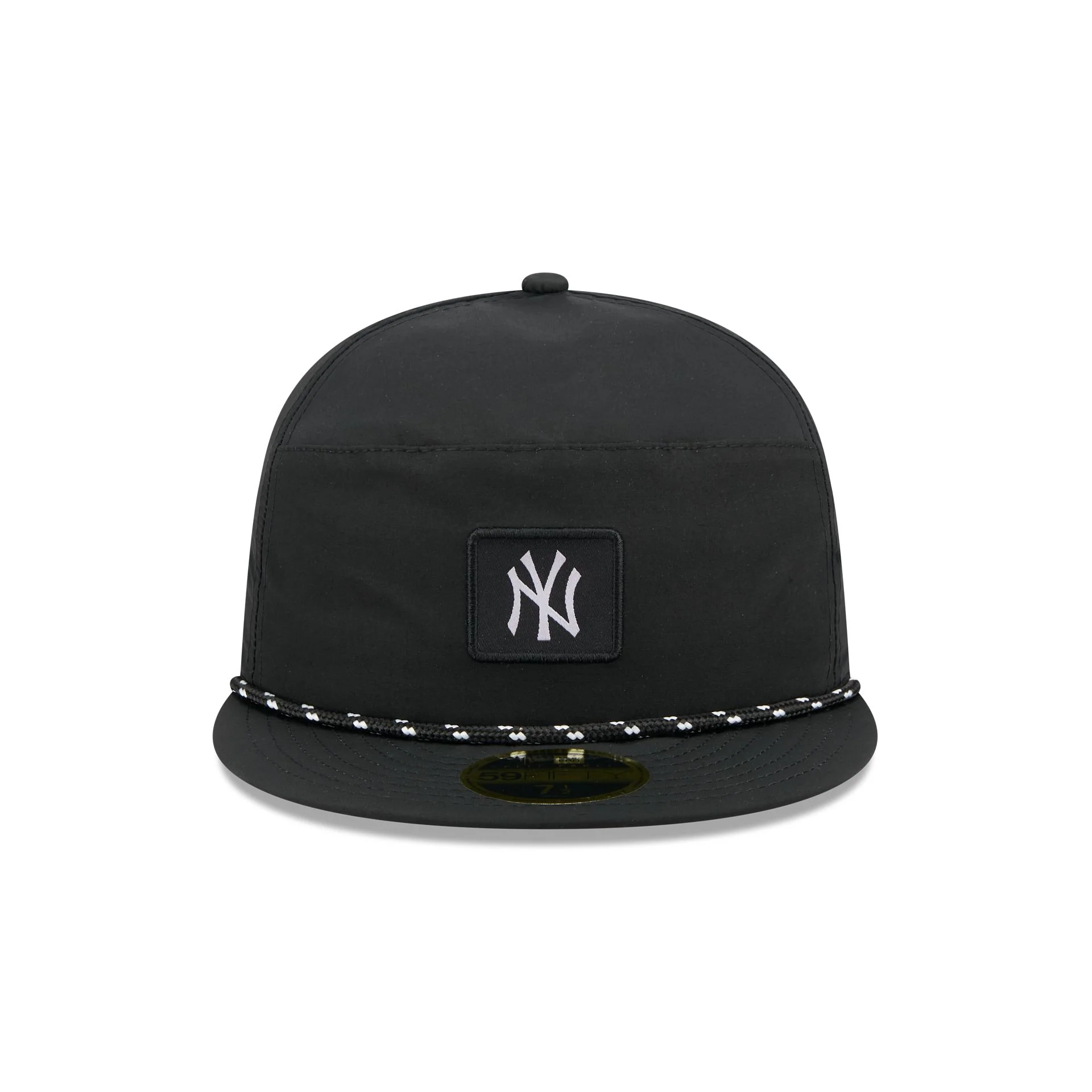 New York Yankees Black Poly Rope Split Panel 59FIFTY Fitted Hat