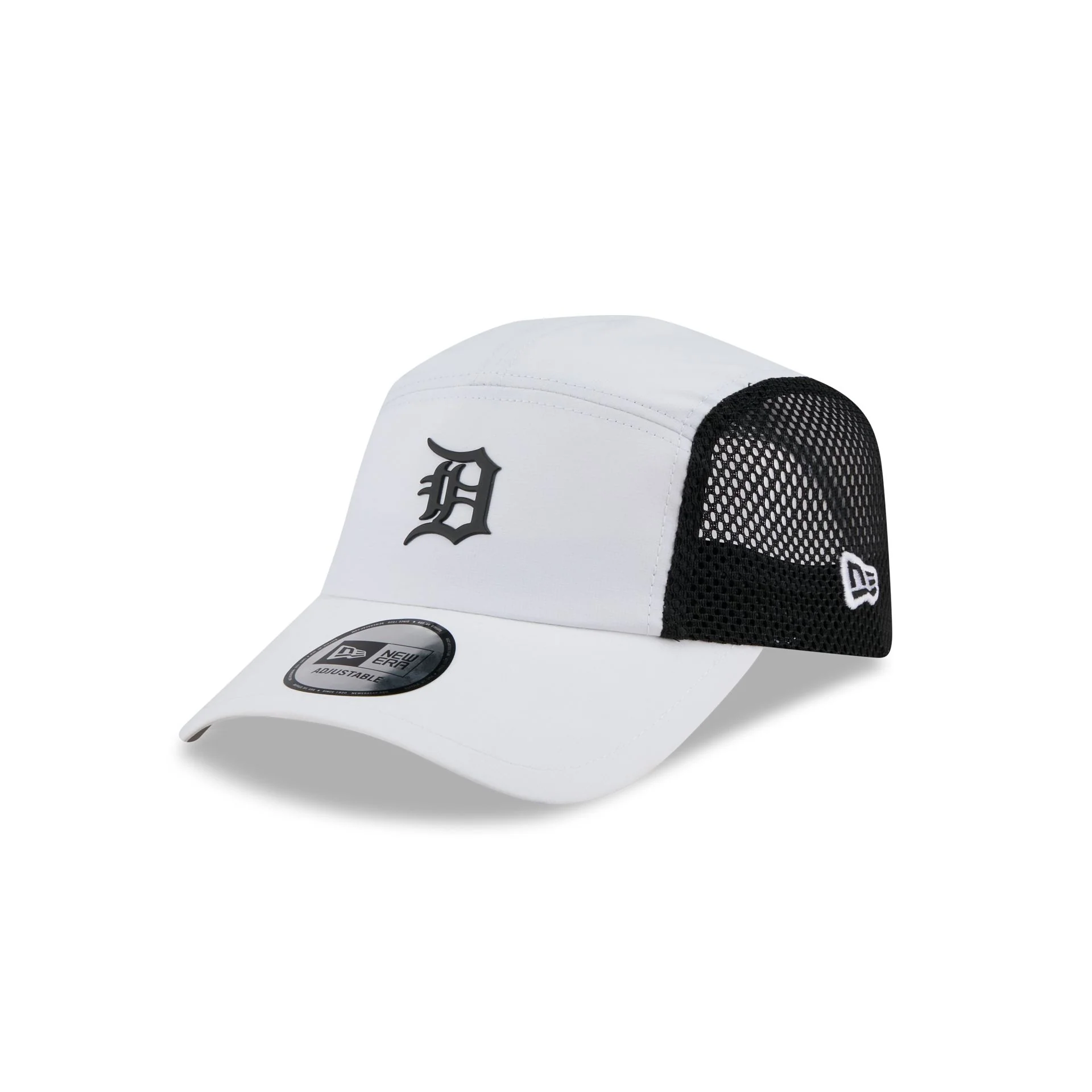 Detroit Tigers White Poly Runner Adjustable Hat