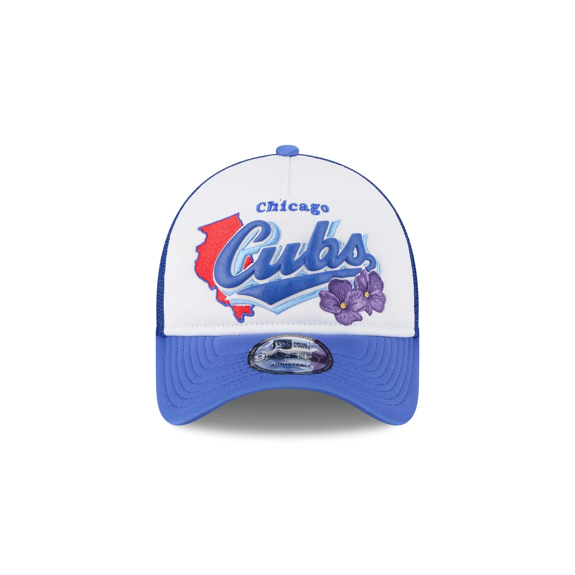 Chicago Cubs State Flower 9FORTY A-Frame Trucker Hat