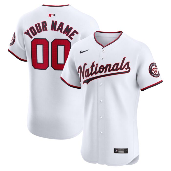 Men’s Washington Nationals Nike White Home Elite Custom Jersey
