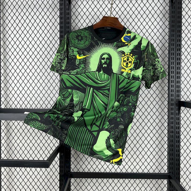 Brazil Christ the Redeemer Special Edition Green Jersey 2025