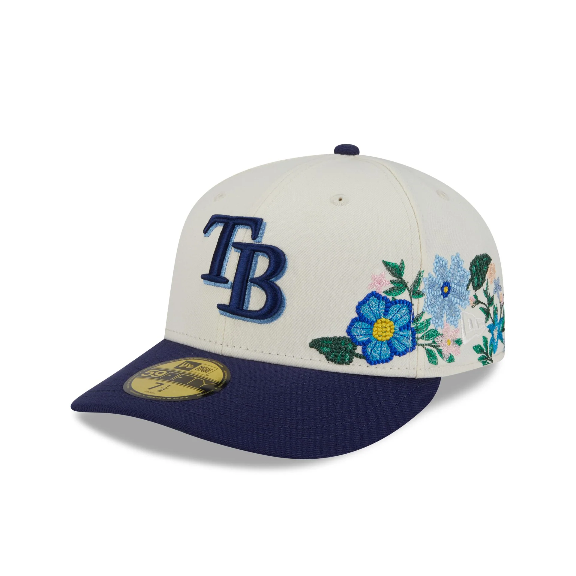 Tampa Bay Rays Tonal Florals White 59FIFTY Fitted Hat