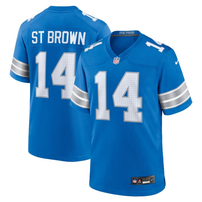 Men’s Detroit Lions Amon-Ra St. Brown Nike Blue Game Jersey