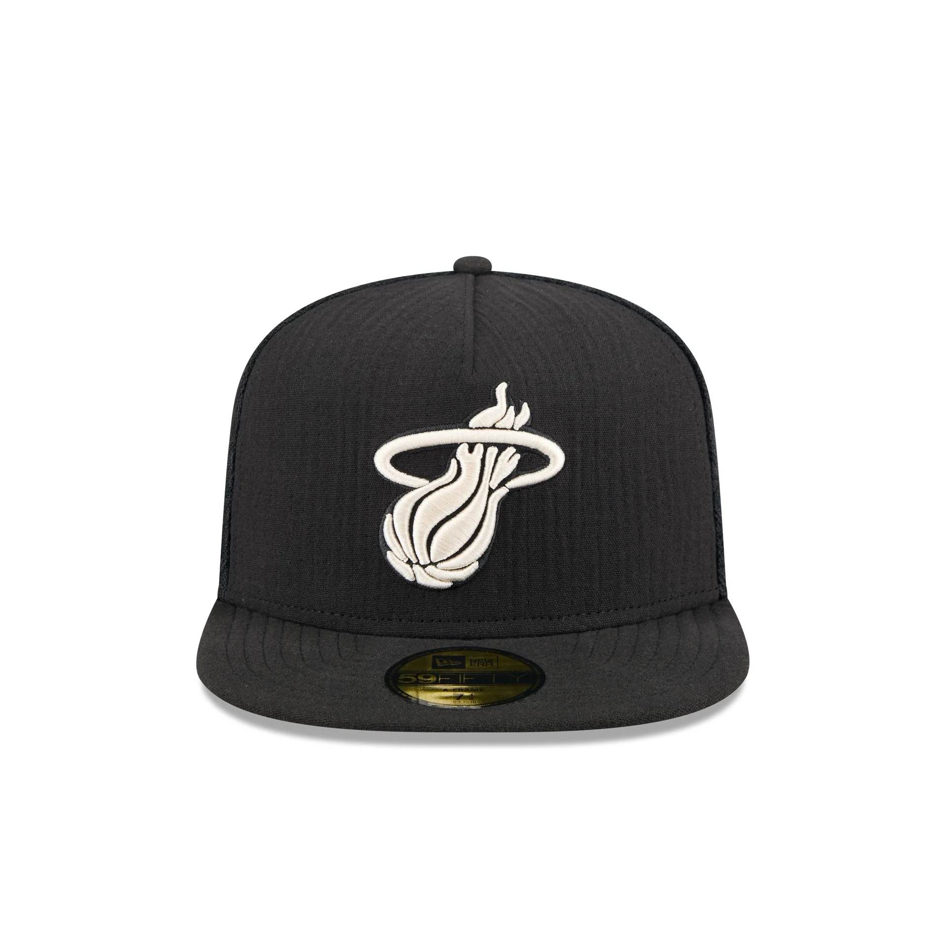 Miami Heat Black Mesh 59FIFTY A-Frame Fitted Hat